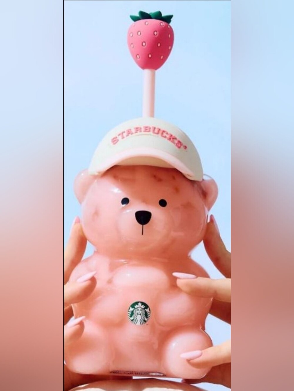 ACTIVE OFFERS! Starbucks Pink Bear Cup with Strawberry Straw - Bearista Cup 🍓 - Picture 2 of 7